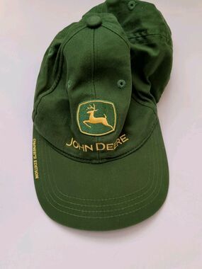 John Deere Hat Cap Snap Back Green Patch Farmer Trucker Mens